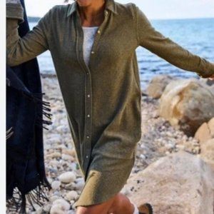 Faherty Brand Legend Dress, Olive Green size small